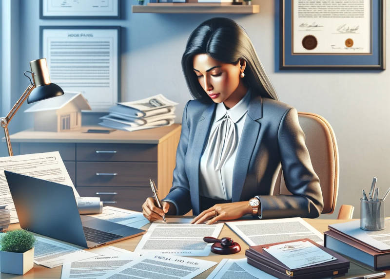 Image of a solicitor filling out paperwork as part of a house purchase